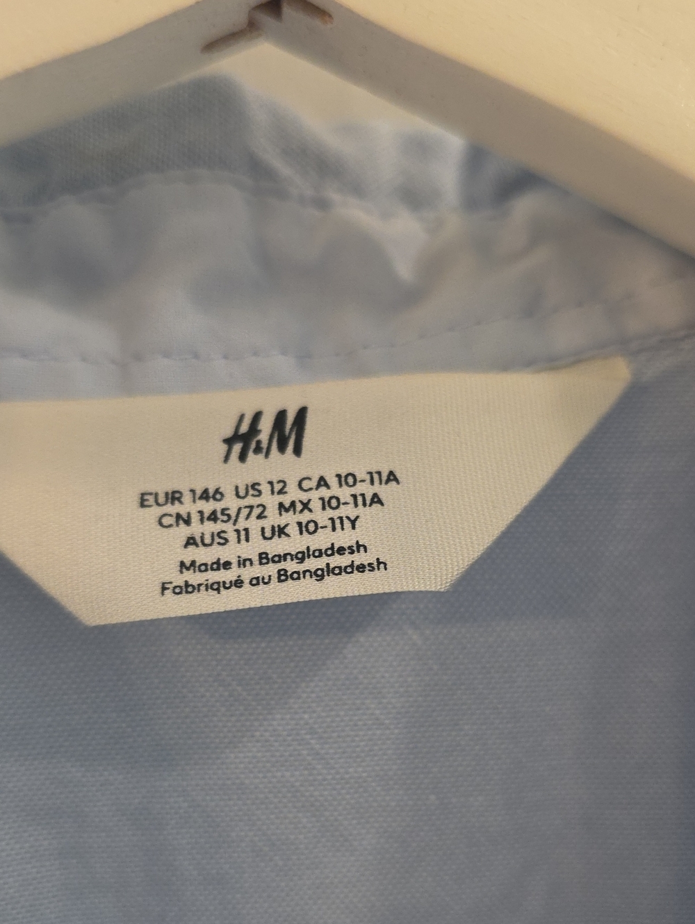 3/25$ Boys H&M size 12 US  Pale Blue Short Sleeve Button-Down Shirt - Picture 2 of 3